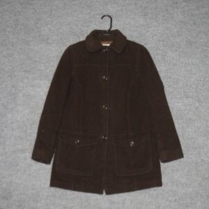 LL Bean Wool Blend Thinsulate Insulated Coat Womens S Brown OFJQ3 Button Up